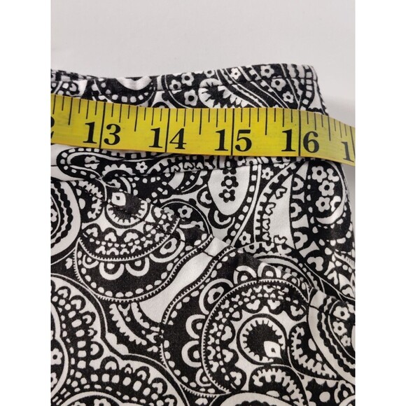 Ann Taylor Black & White Paisley Straight Crop Pants Sz 8P‎ Cotton Blend Stretch - Picture 7 of 11